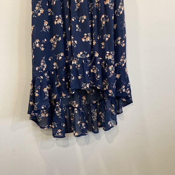 Altar'd State Blue Floral Dress High Low - Picture 3 of 9